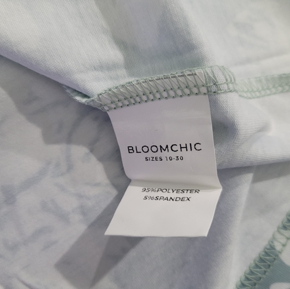 NWT BloomChic Women's 18-20(2X) Short Sleeve Top Green & White - Picture 15 of 16
